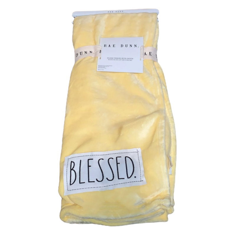Rae Dunn BLESSED Throw Blanket Spring Dunn Directory