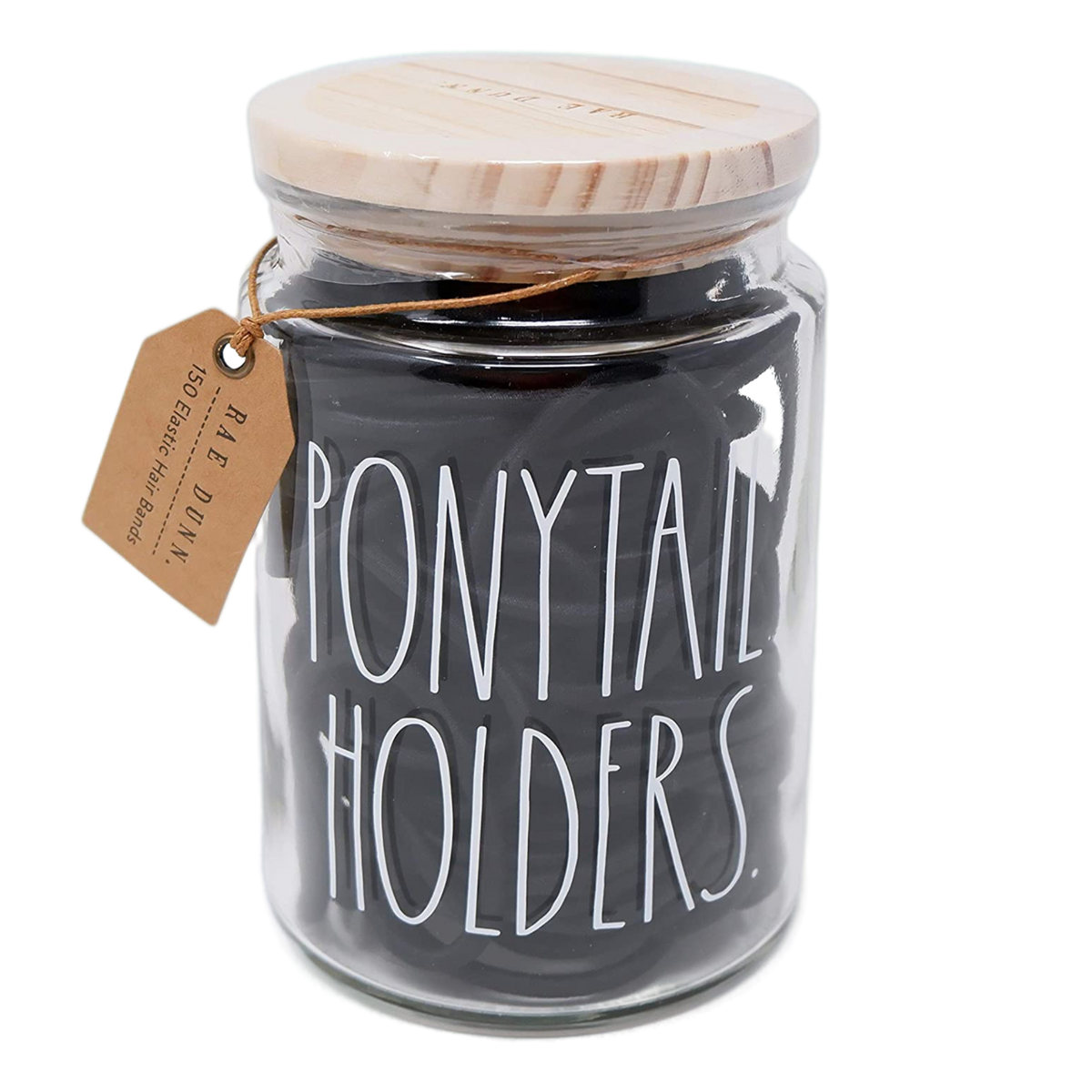 Rae Dunn PONYTAIL HOLDERS Glass Jar – Dunn Directory display picture 2