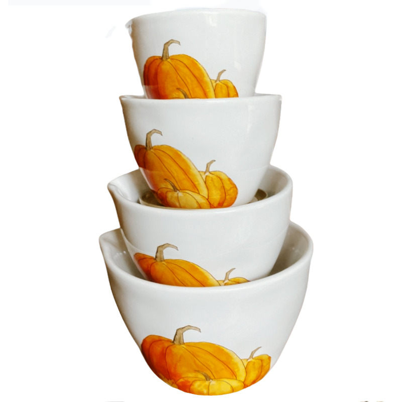 Rae Dunn 4 PC HARVEST MEASURING CUPS SET Fall Pumpkin ONLINE exclusive  Halloween