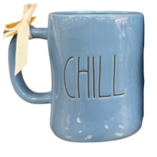 Load image into Gallery viewer, Blue mug with 'CHILL' text in black font.
