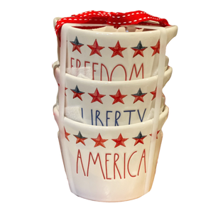 FREEDOM, LIBERTY & AMERICA Handle Bowl Set