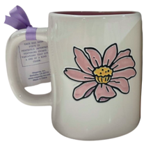 Load image into Gallery viewer, White mug with a pink flower design on a white background
