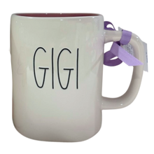 Load image into Gallery viewer, White mug with 'GIGI' text and pink inside on a white background
