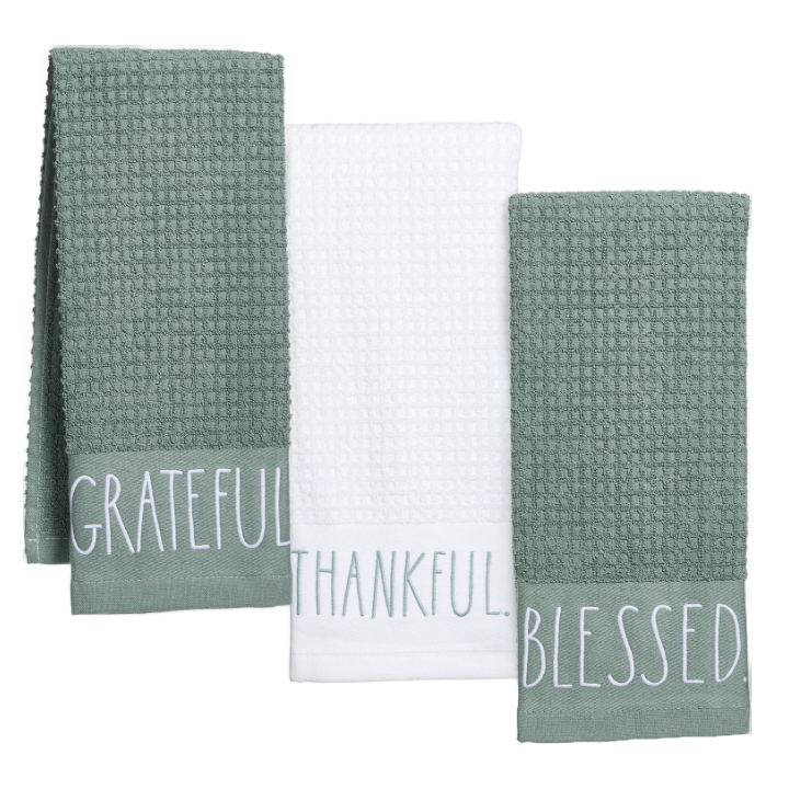 GRATEFUL THANKFUL BLESSED Kitchen Towels