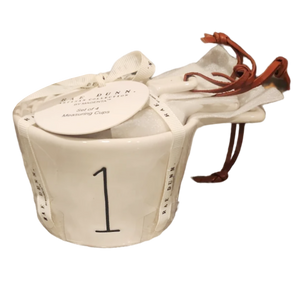 WHITE HANDLE & STRAP Measuring Cups