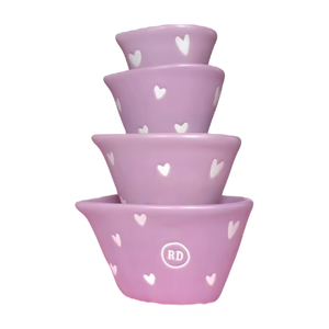 PURPLE PRINT Heart Measuring Cups