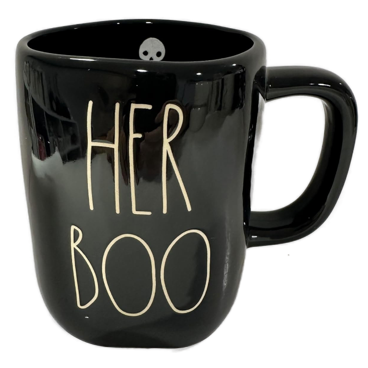 Rae Dunn – Set Di 2 Tazze Per Halloween, Ceramica, 552g Ciascuna, Scritte "Lazy Bones" E "Bones To Be Wild"
