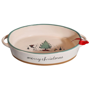 MERRY CHRISTMAS Round Casserole Dish