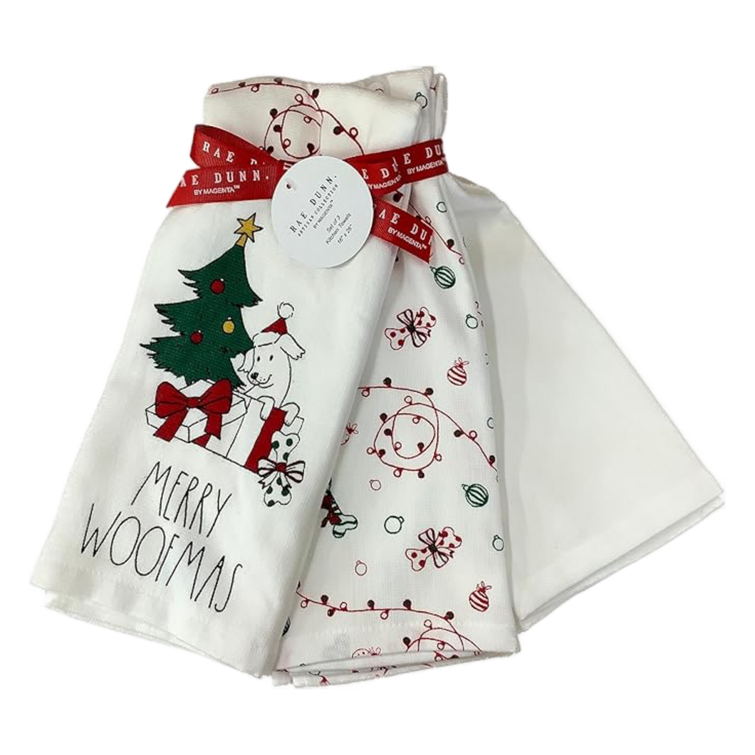 MERRY WOOFMAS Kitchen Towels