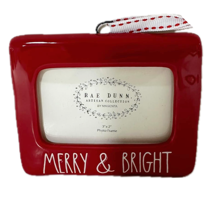 MERRY & BRIGHT Picture Frame Ornament