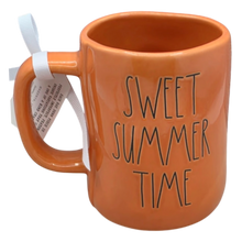 Load image into Gallery viewer, Orange mug with 'Sweet Summer Time' text on a orange background
