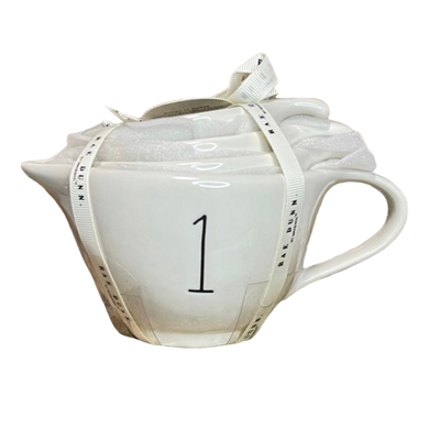 New Rae Dunn white ceramic TEACUP measuring cup set