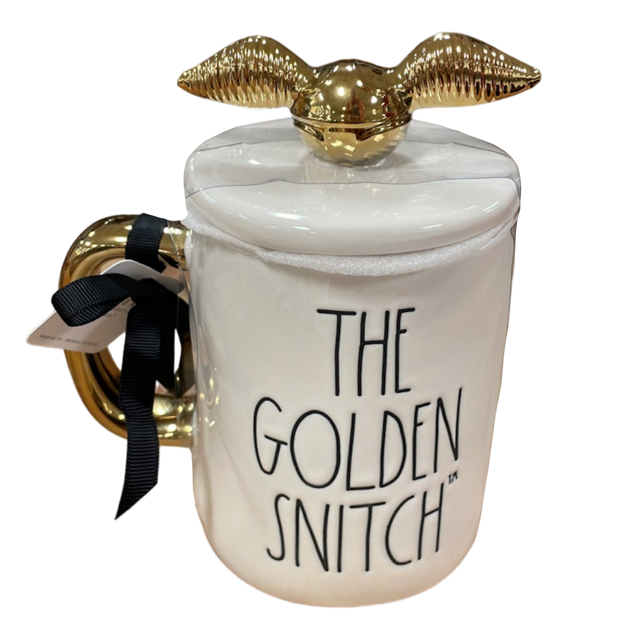 Rae Dunn THE GOLDEN SNITCH Mug with Topper