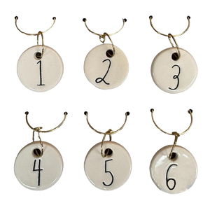 NUMBERS Wine Glass Charm