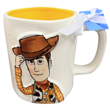 Load image into Gallery viewer, Mug with a cartoon character know as 'Woody' wearing a cowboy hat and vest, on a white background.
