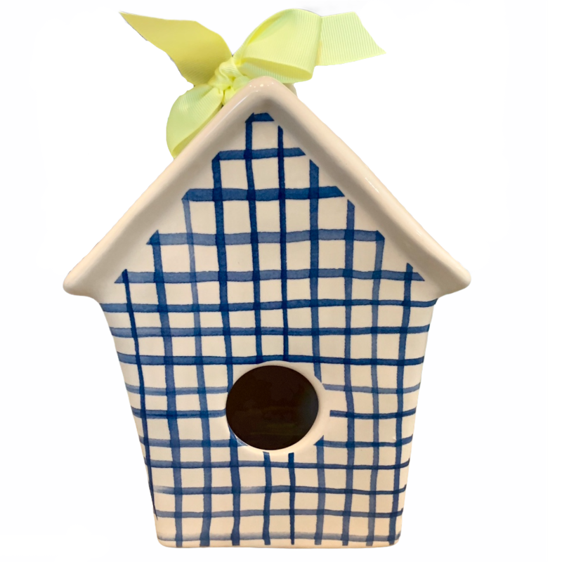 Rae Dunn OG popular Plaid Perch Birdhouse