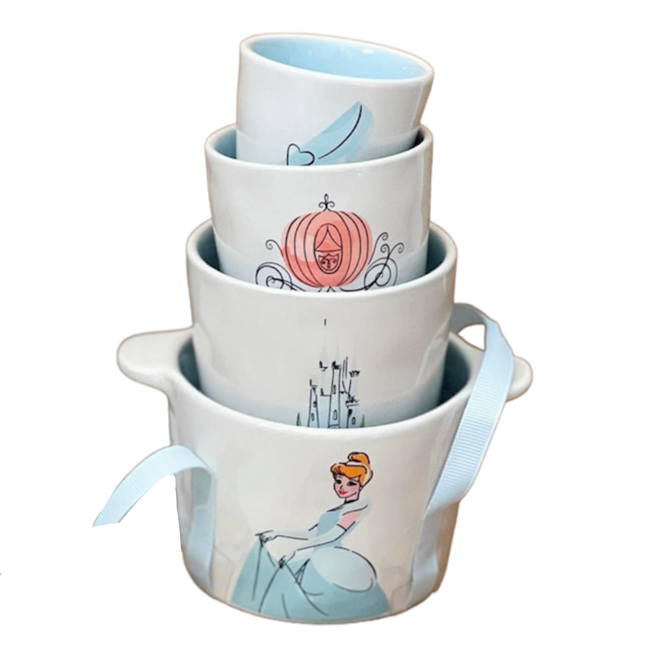 Rae Dunn Disney Princess Cinderella Measuring Cups Set & Matching Dessert  Plates