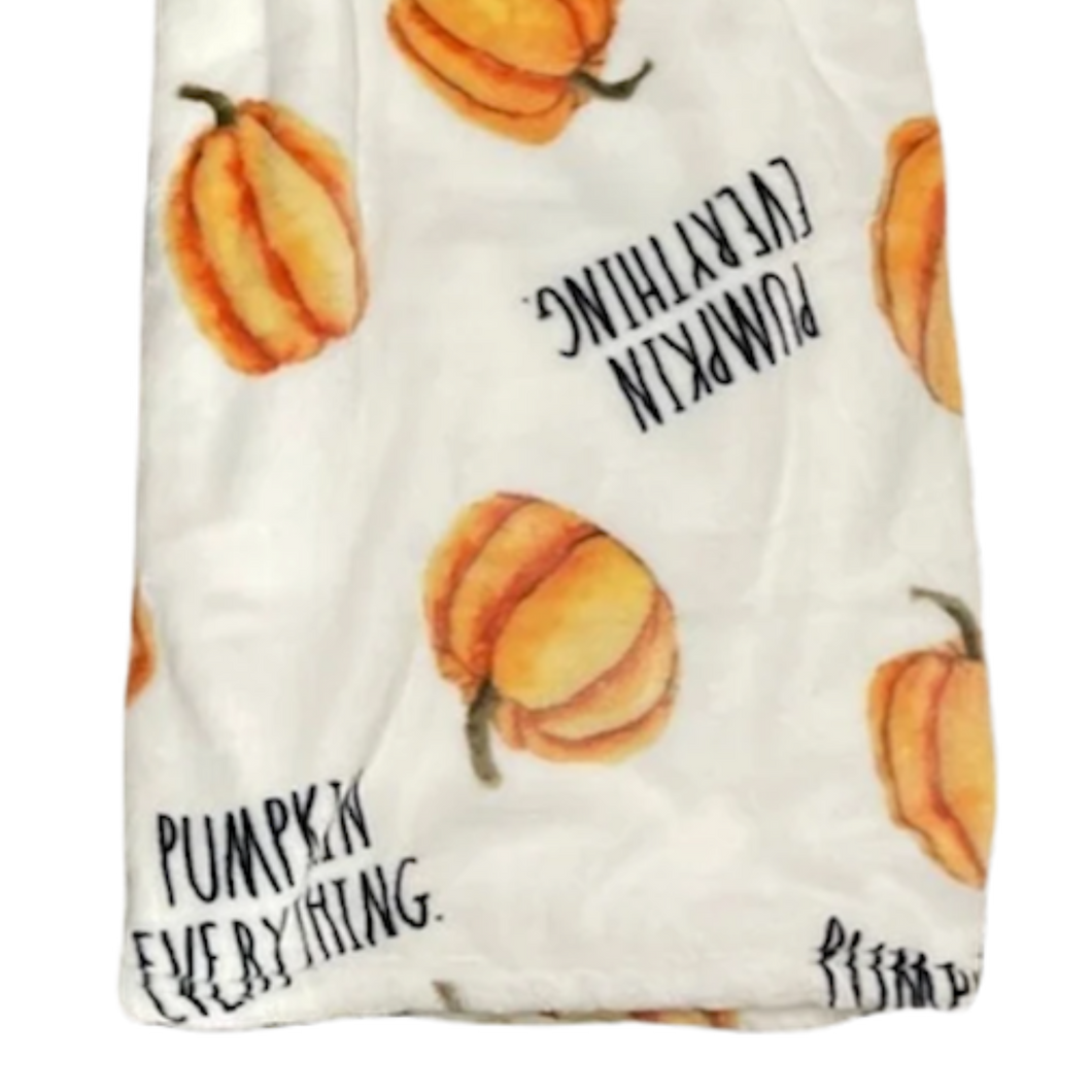 Rae Dunn PUMPKIN EVERYTHING Throw Blanket Fall Print Dunn Directory