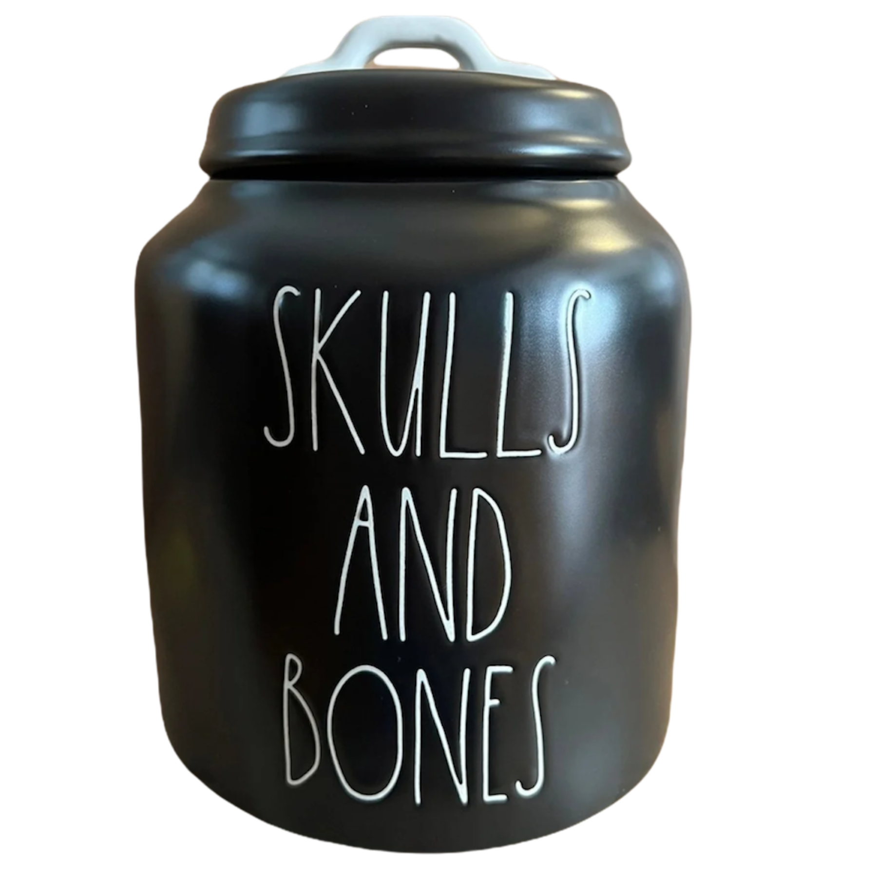 Retailer rae dunn black spooky canister