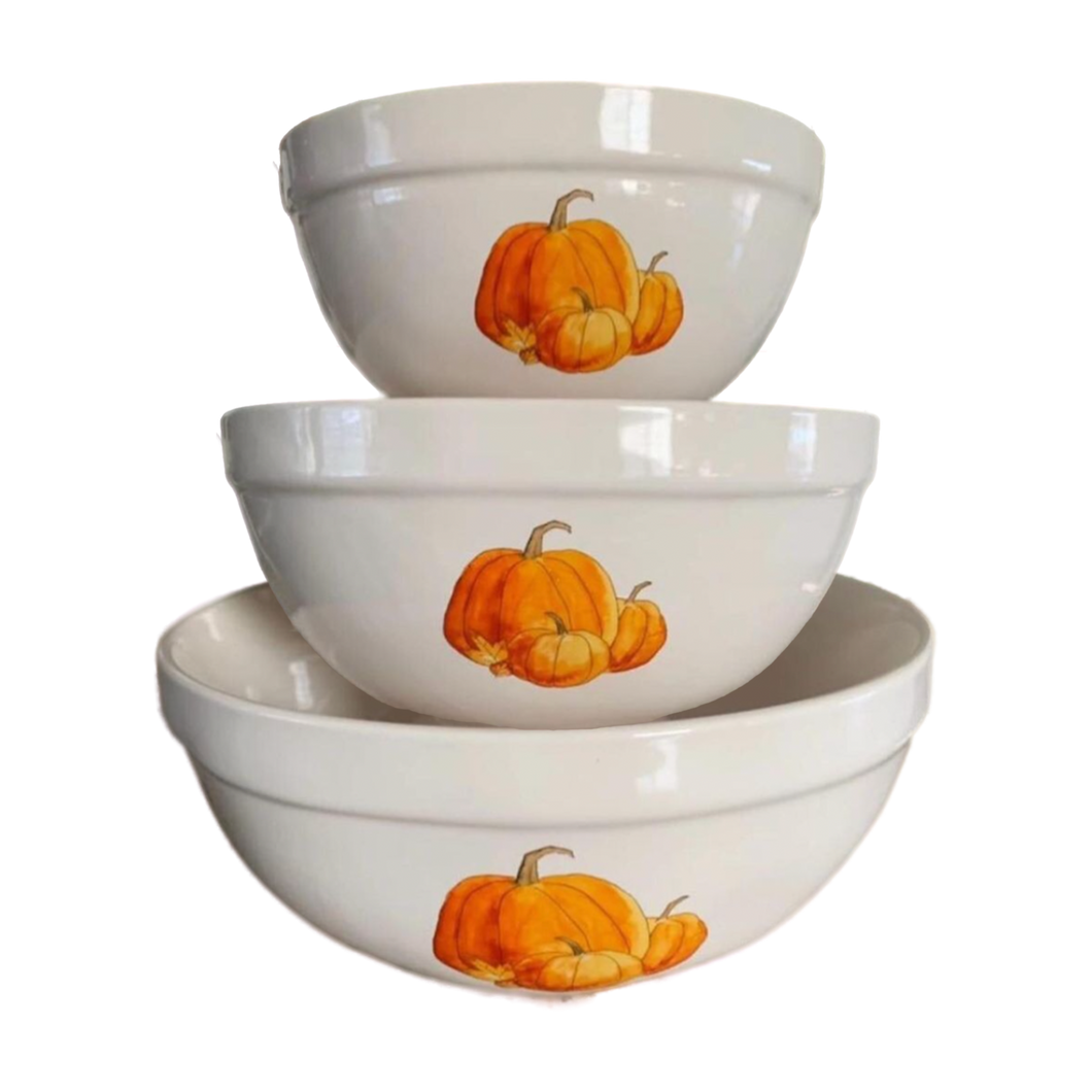 WATERCOLOR PUMPKINS Mixing Bowl Set