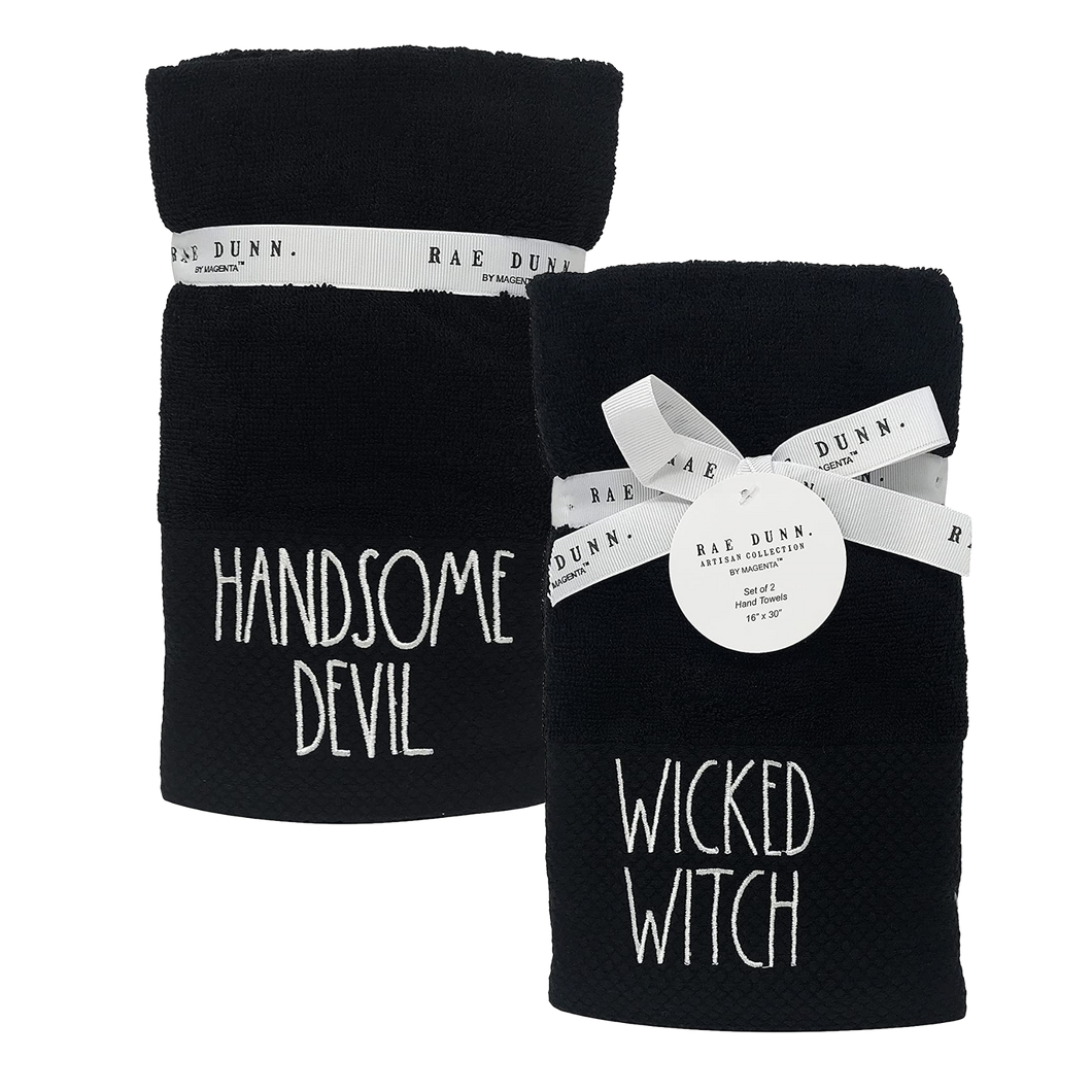 WICKED WITCH & HANDSOME DEVIL Hand Towels